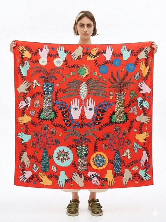 bimba y lola Accessories - Bimba y Lola Alchemy Hands Scarf Anthropologie Rare Oversized Statement Multicol